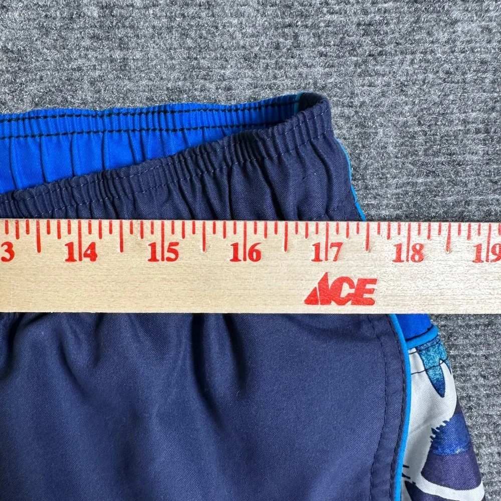 Nike Mens Swim Trunks Navy Blue Royal Graphic Print Mesh Lined Board Shorts L